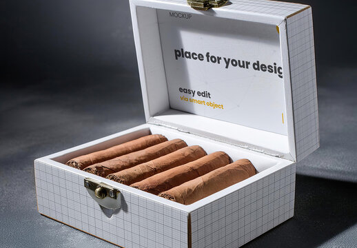 Box of cigars elegant mockup 02 Generative Ai