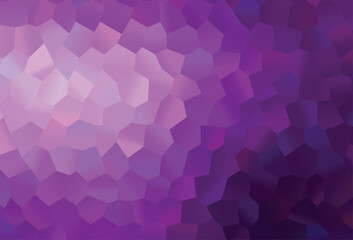 Dark Purple vector backdrop with hexagons.