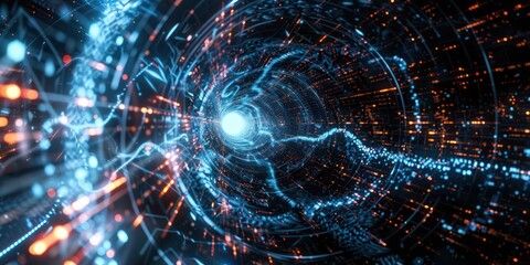 Time travel black hole background illustration