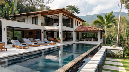 Modern House With Swimming Pool in Jungle Setting