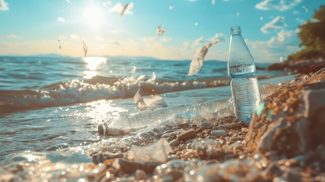 On a sun drenched day by the stunning sea I picked up discarded plastic bottles a poignant reminder of the harm caused by single use plastics to our oceans and marine life Join the fight aga