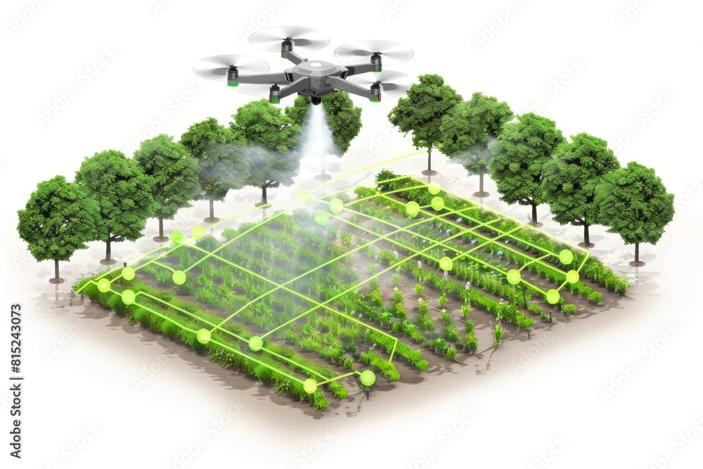 Aufkleber green crops benefit from innovative farming automation and efficient pesticide application via drone