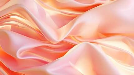 Fototapeta premium Combining pastel peach and rose pink in an abstract futuristic texture isolated on a white background, suitable for modern art and interior design.