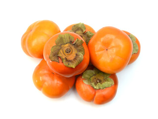 Stack persimmons isolated on white background