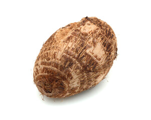 Closeup of taro on white background