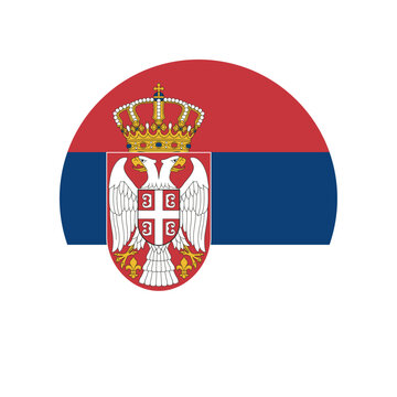Round Serbia flag icon