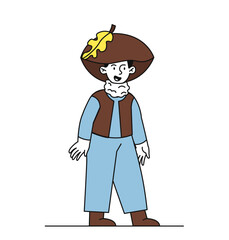 Boy in mushroom costume vector simple