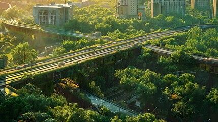 A tranquil countryside scene amidst modern infrastructure - Powered by Adobe