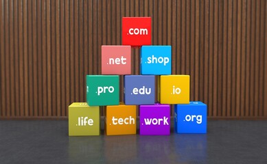 Domains, Domain Text Visual Design, Social Media Images.