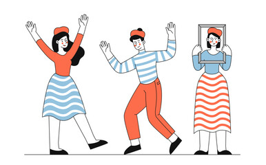 Set of mimes vector simple