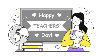 Happy teachers day vector simple