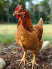 a photo of a hen  