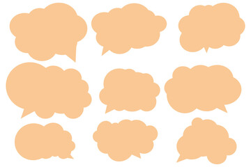 Set speech bubbles on white background. chat box or chat vector square and doodle message or communication icon Cloud speaking for comics and minimal message dialog
