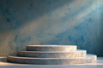 Product display podium with soft and gentle light for cosmetic adsvertising.