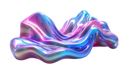 Gradient blue purple liquid isolated on transparent background