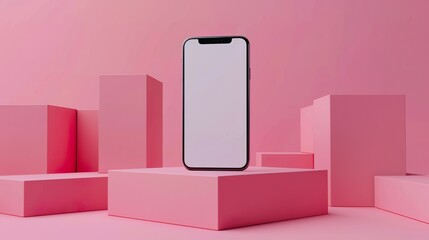 Blank advertising mockup screen smartphone for advertisement made with Ai generative technology