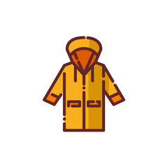 Rain Coat Lineal Icon - Autumn Season Icon Vector Illustration Design
