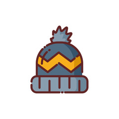 Cold Hat Lineal Icon - Autumn Season Icon Vector Illustration Design