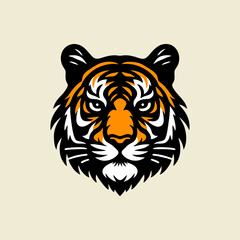 ink drawing poster of tiger bengal face vector