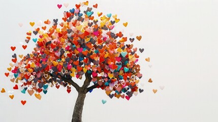 Fototapeta premium A whimsical background featuring a willow tree with branches and leaves forming a delicate heart shape