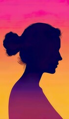 silhouette of a woman with hair