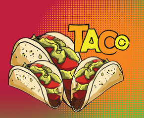 mexican tacos illustration