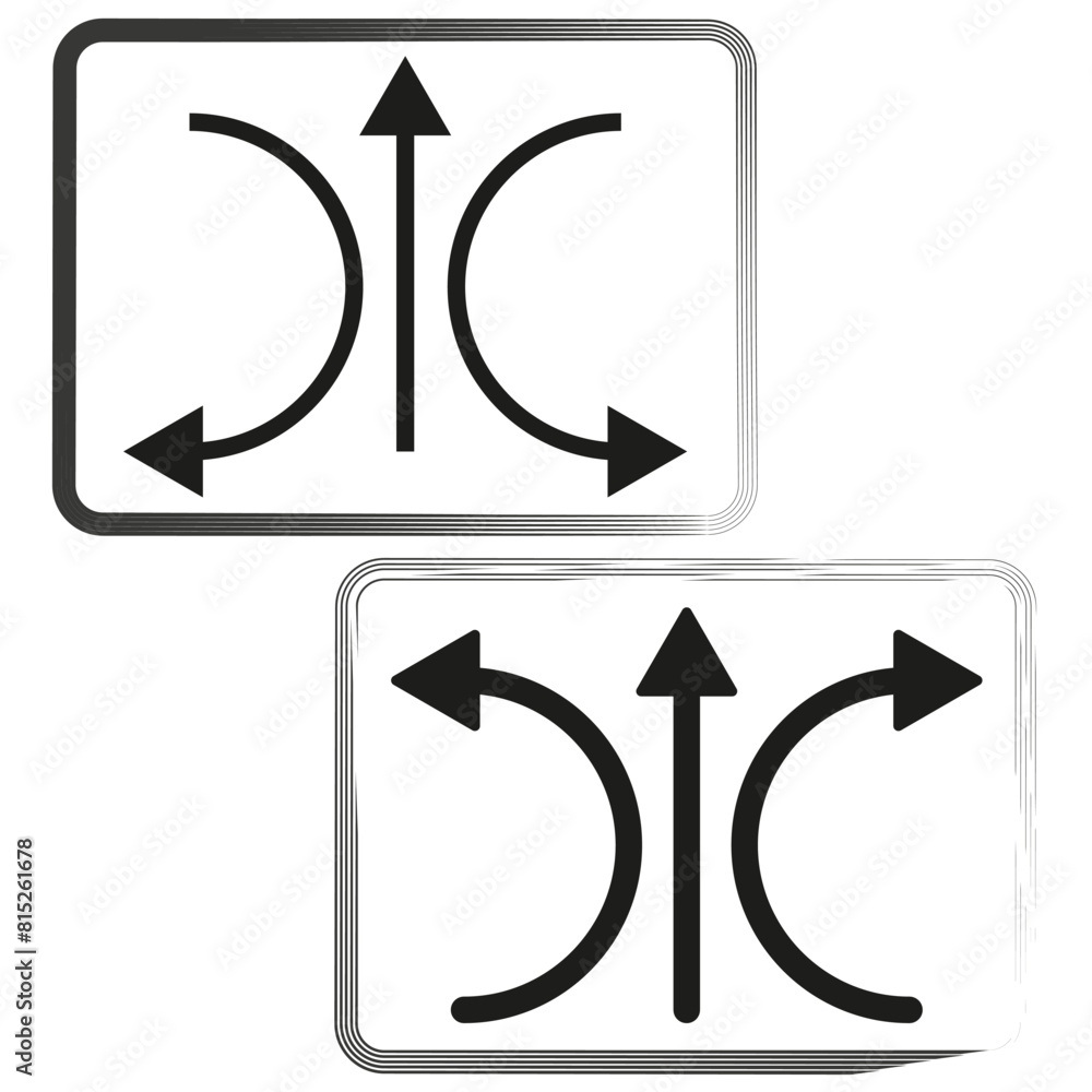 Poster vector road signs for detour routes. traffic rerouting arrows symbols. directional navigation signs 