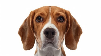 beagle head isolated on white background realistic