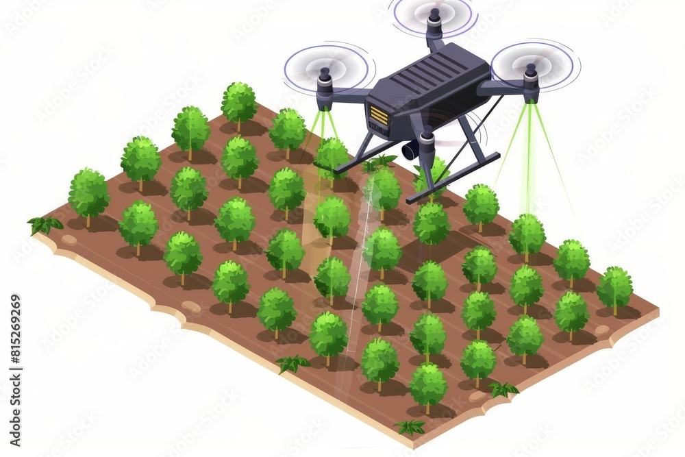 Poster drone tech and smart farming technology combine to advance crop health and seedling management, focu