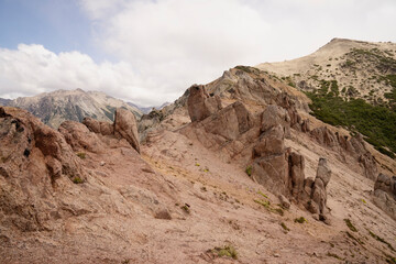 The rocky mountaintop of Bella vista hill in Bariloche, Patagonia Argentina.