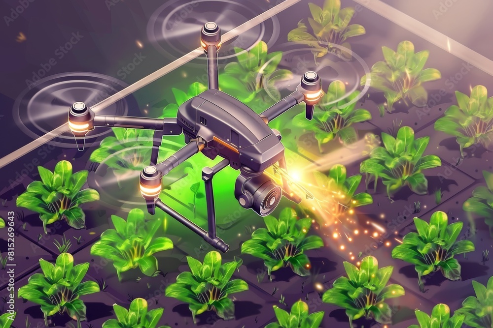Poster smart farming technology integrates robotic control and vine cultivation management, utilizing drone