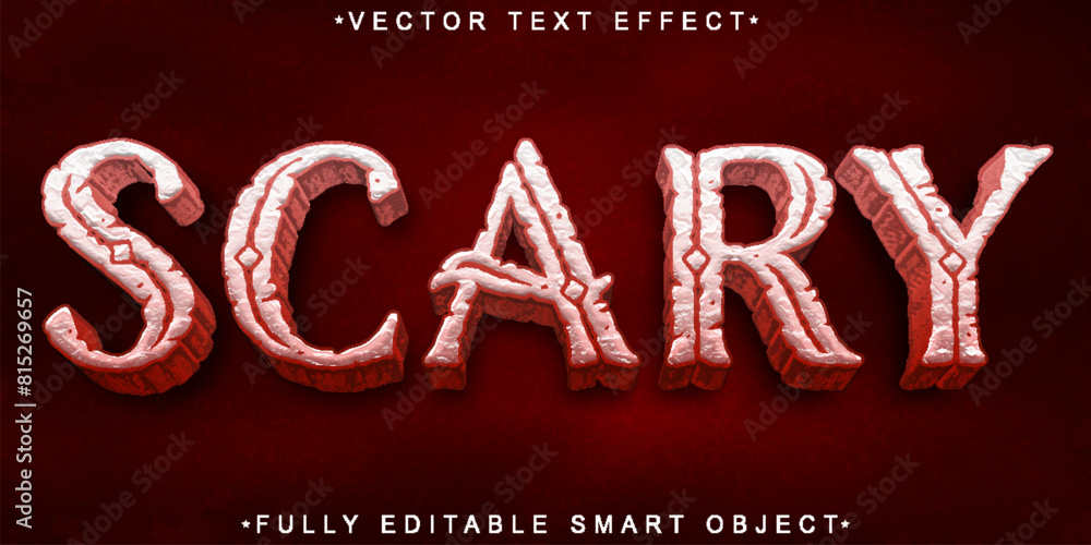 Wall mural red scary vector fully editable smart object text effect - Wall murals