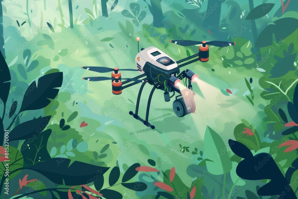 Poster advanced farm management techniques employ precision agriculture in modern fields, integrating smart