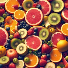 Snapshot of Fresh Fruit Slices: Nature's Colorful Aromas