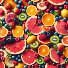 Snapshot of Fresh Fruit Slices: Nature's Colorful Aromas