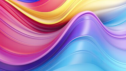 3d abstract wallpaper. Liquid metal rainbow waves. Rainbow colored swirls background
