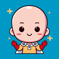 cute cartoon vector of the strongest on earth