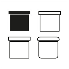 Set of jar icons. Vector kitchen container outlines.