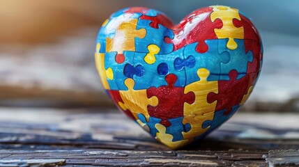 On World Autism Awareness Day we celebrate the theme of mental health care by showcasing a heart adorned with a puzzle or jigsaw pattern