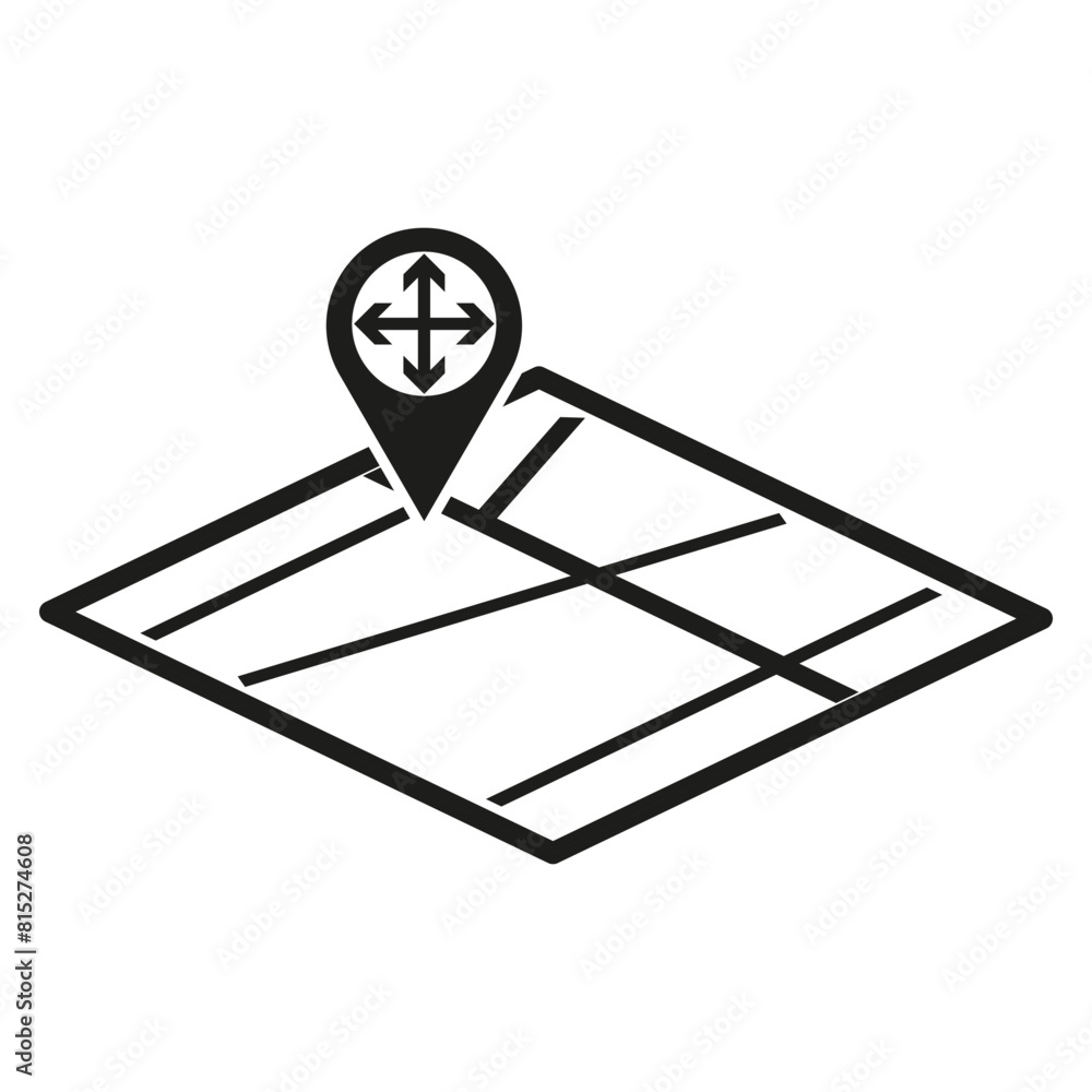 Poster map location icon. vector navigation symbol. destination point vector. black silhouette design.