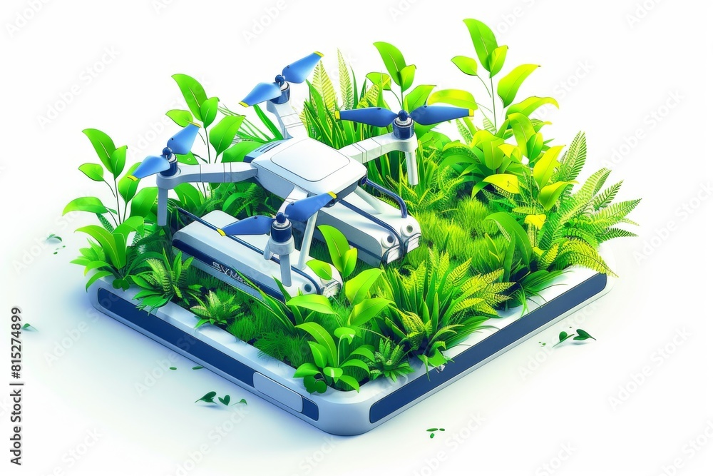 Poster automated farming revolutionizes agriculture through bluetooth technology, analyzing crops and suppo