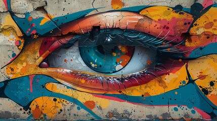 urban street art, urban street walls adorned with vibrant colors and intricate designs, showcasing stylish street art at its finest through graffiti artwork