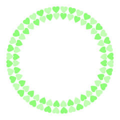 Hand drawn hearts border and frame on white background