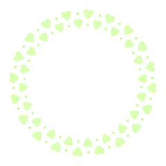 Hand drawn hearts border and frame on white background