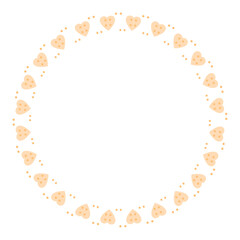 Hand drawn hearts border and frame on white background