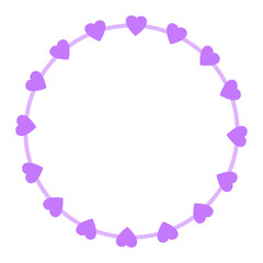 Hand drawn hearts border and frame on white background