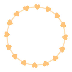 Hand drawn hearts border and frame on white background