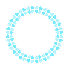 Hand drawn hearts border and frame on white background