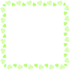 Hand drawn hearts border and frame on white background