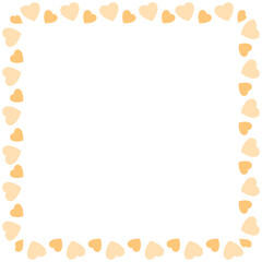 Hand drawn hearts border and frame on white background